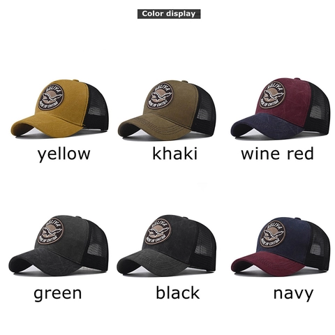 Cappello Trucker In Cotone Lavato Vintage Rete Traspirante Outdoor Berretto Da Baseball Ricamo Oca Selvatica
