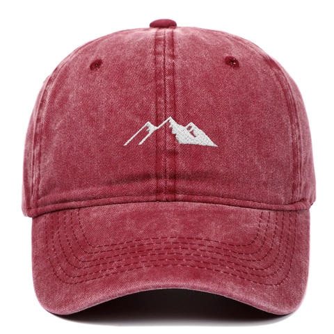 Casquette De Baseball En Coton Lavé Rétro Broderie Montagne Dad Hat Vintage Unisexe Protection Solaire Extérieur