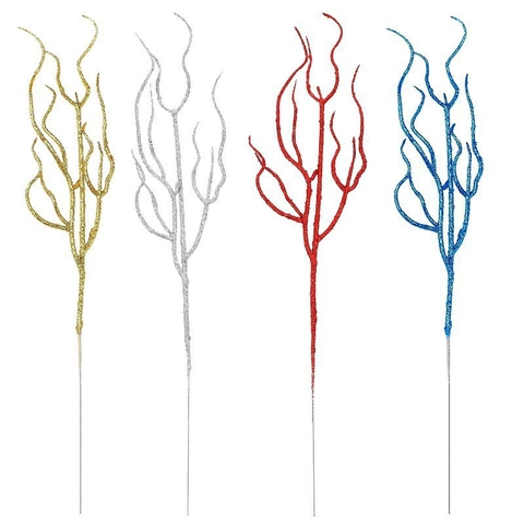 Künstliche Glitzerzweige Funkelnde Kunststoffzweige Für Weihnachtsbaumschmuck DIY Vase Florale Arrangements Hochzeit Party
