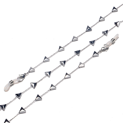 Glasses Chain Stainless Steel Non-slip Eyewear Strap Triangle Geometric Beads Sunglasses Holder Anti-lost Lanyard Women Men