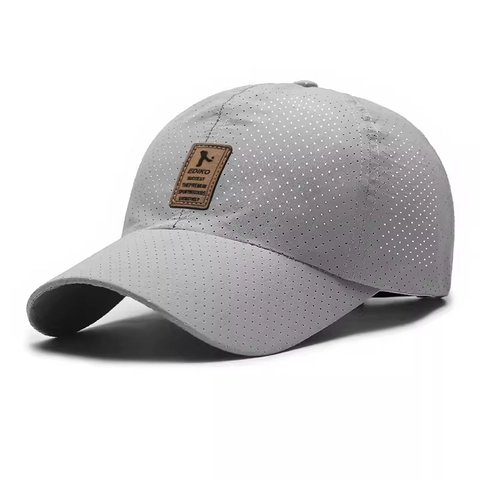 Breathable Mesh Baseball Cap Polyester Quick Dry Perforated Sun Protection Hat For Outdoor Sports Adjustable Casual