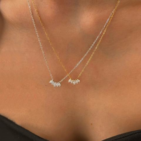 Marquise Zirkon Waaier Hanger Ketting Roestvrij Staal Tarnish Free Minimalistische Elegante Mode Sieraden Voor Dames