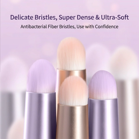 Mini Pinceau À Lèvres Portable Tête Ronde Fibre Synthétique Estomper Correcteur Outil De Maquillage Avec Capuchon