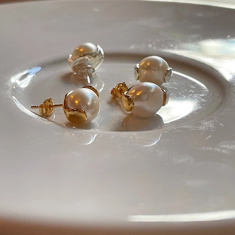 Elegant Artificial Pearl Stud Earrings With 925 Sterling Silver Earring Post Minimalist Round Jewelry For Women Girls