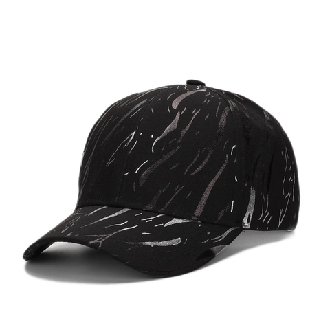Casquette De Baseball Polyester Motif Marbre Métallique Protection Solaire Ajustable Streetwear Pour Hommes Femmes