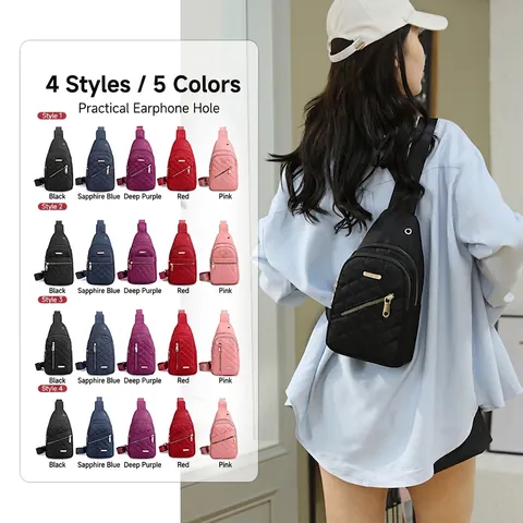 Dames Gewatteerde Nylon Borsttas Grote Capaciteit Crossbody Schoudertas Met Koptelefoongat Casual Mode Streetwear