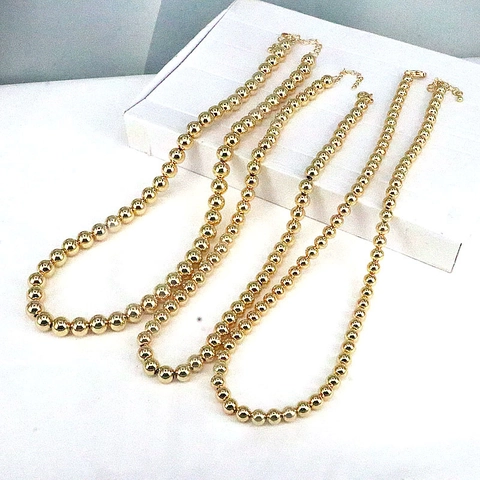 Collana a Sfere in Rame Placcato Oro Geometrica Esagerata di Moda Occidentale Gioielli Choker Hip Hop Personalizzati per Uomo Donna