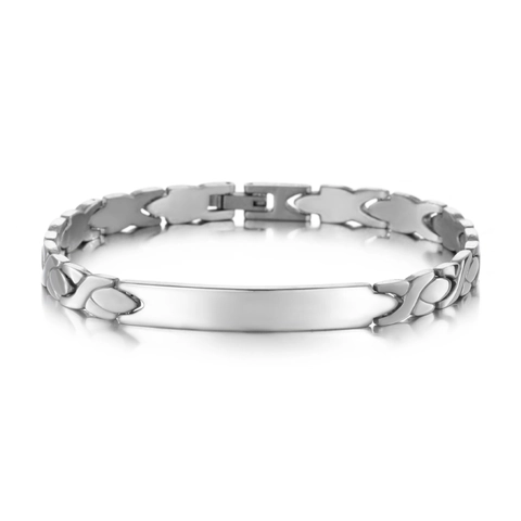 Minimalistisches Edelstahl Armband Mit Gebogener Platte Für Damen Poliertes Geometrisches Fischstil Silber Schmuck Armreif