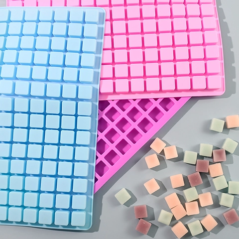 Silikon Eiswürfelform Mit Vielen Quadratischen Gittern Flexible DIY Form Für Schokolade Süßigkeiten Gelee