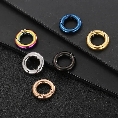 Fibbia A Molla Rotonda In Acciaio Inossidabile Chiusura Ad Anello A O Placcata Sotto Vuoto Per Creazione Di Gioielli Fai Da Te Portachiavi Accessori Per Borse