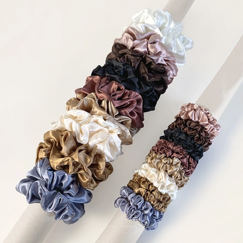 Chouchous En Satin Élastiques Pour Queue De Cheval Attaches En Tissu Doux Accessoires De Cheveux Colorés Pour Femmes
