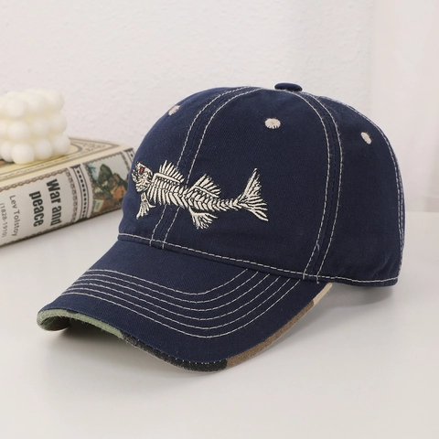 Cappello Da Baseball Cotone Ricamo Lisca Di Pesce Tesa Camouflage Esterno Sport Moda Cappello Sole Uomo Donna