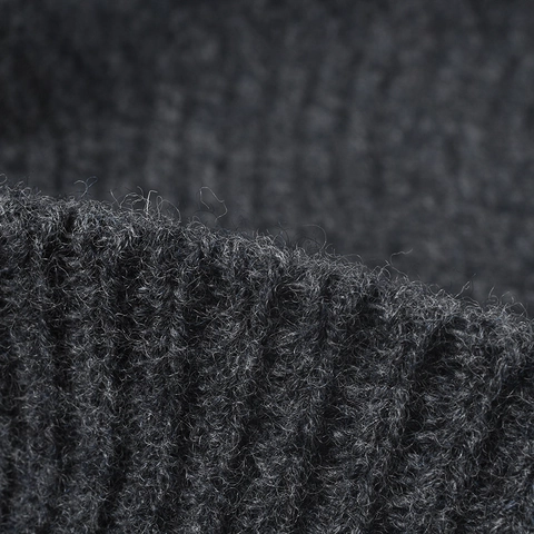 Knitted Beanie Hat Wool Winter Warm Solid Color Herringbone Pattern Ribbed Fold-Over Cuff Unisex