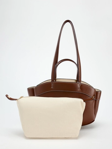 Borsa Tote Da Donna In Pelle PU Grande Capacità Borsa Con Custodia Interna In Tela Cuciture A Contrasto Per Pendolari