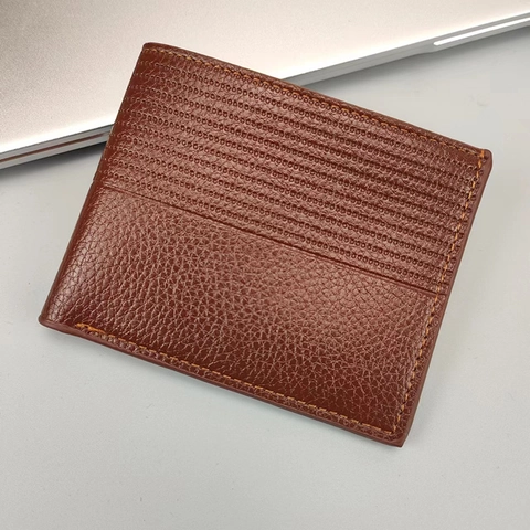 Portefeuille Bifold Pour Hommes Cuir PU Texture Lychee Portefeuille Business Avec Poche Zippée Et Fenêtre ID