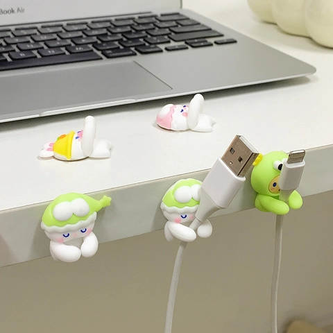 Clip per Cavi in Silicone a Forma di Animale da Cartone Animato Organizzatore per Cavi da Scrivania Fissatore per Cavi Senza Tracce Strumento per la Gestione dei Cavi di Ricarica Accessori per Scrivania per Casa e Ufficio