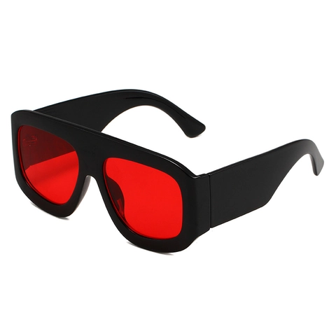 Gafas De Sol Cuadradas Grandes Hombre Mujer Montura Plástico Protección UV400 Diseño Plano Moda Retro Fiesta Exterior