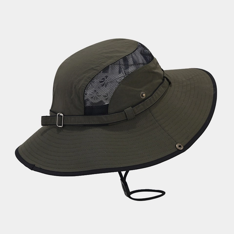 Wide Brim Bucket Hat Quick Dry Waterproof Breathable Mesh Sun Cap With Adjustable Strap For Hiking Fishing Men Women
