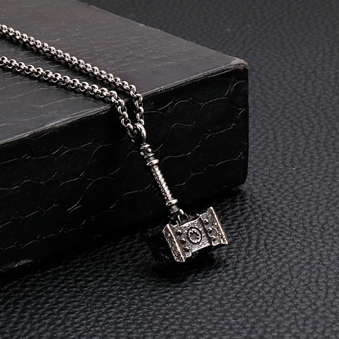 Ciondolo Retrò In Acciaio Inossidabile Martello Mjolnir Teschio Spina Proiettile Gioielli Gotici Stile Punk Per Uomo