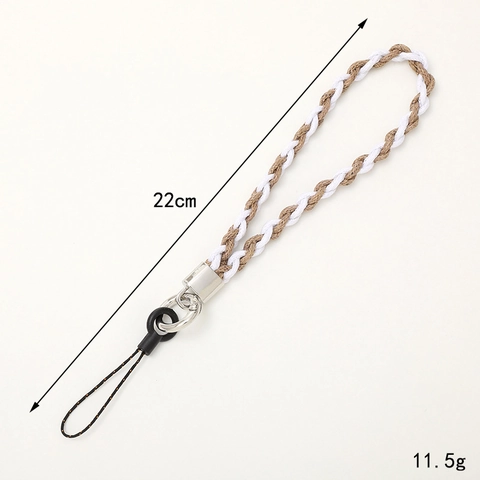 Cordino Per Cellulare Cinturino Da Polso Intrecciato Bicolore Poliestere Cotone Corda Torta Anti-Smarrimento Accessorio Minimalista Dolce