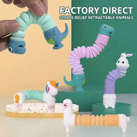 Pop Tubes Dehnbares Spielzeug Tier Einhorn Alpaka Formen Stressabbau Sensorisches Fidget Spielzeug Für Kinder Erwachsene