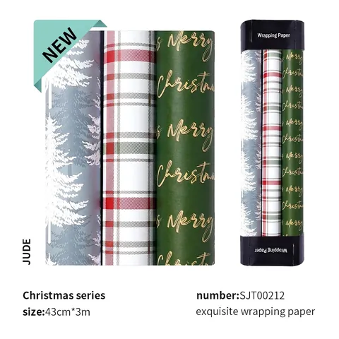 Christmas Gift Wrapping Paper Copperplate Paper Multiple Patterns Festive Holiday Present Decor Hand Drawn Style