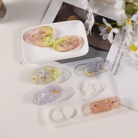 Molde De Silicona Para Resina DIY Joyería Shaker Colgante Llavero Fabricación Corazón Pata De Gato Estrella Formas De Animales Herramienta