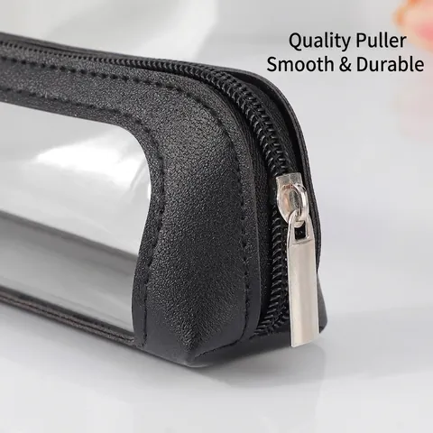Transparente Make-Up Pinsel Aufbewahrungstasche Tragbarer Wasserdichter PU Leder Kosmetikbeutel Mit Sichtfenster Für Reisen