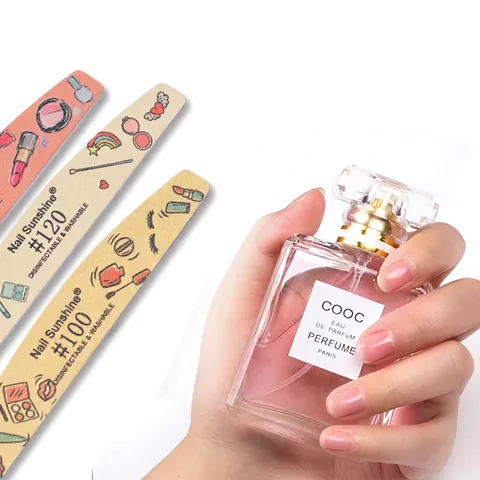 Limes À Ongles Professionnelles EVA Planche À Émeri Double Face Lavable Désinfectable Tampon Demi-Lune Pour Manucure Pédicure