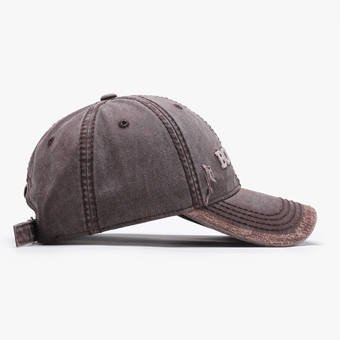 Casquette De Baseball En Coton Lavé Distressed Broderie Lettres 3D Réglable Soft Top Extérieur Protection Solaire Unisexe