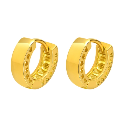 Stainless Steel IP Gold Plated Huggie Hoop Earrings For Women With AAA Cubic Zirconia Geometric Minimalist Jewelry