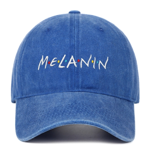 Cappello Da Baseball Ricamato Melanin Cotone Lavato Stile Vintage Retrò Dad Hat Regolabile Per Uomini Donne Sport All'Aperto