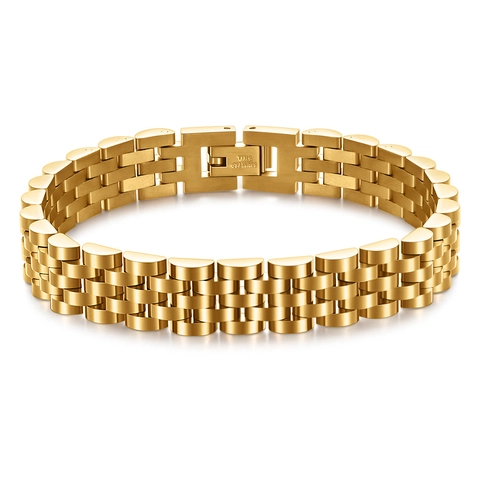 Pulsera De Hombre Acero Inoxidable Estilo Correa De Reloj Cadena Ajustable Moda Clásico Negocios Joyería Punk Muñeca