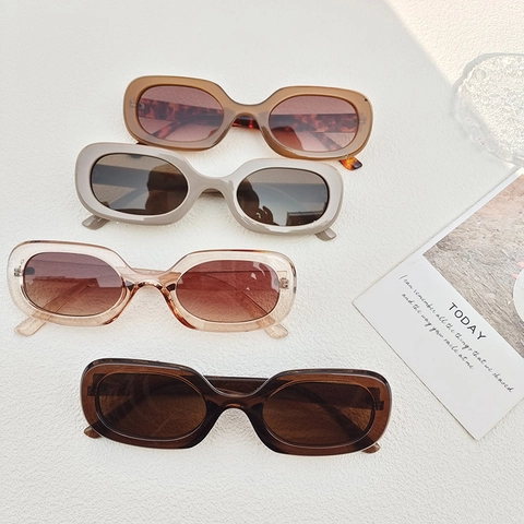 Retro Oval Sonnenbrille Damen Herren UV400 Schutz Vintage Mode Dicker Rahmen Draußen Fahren Chic