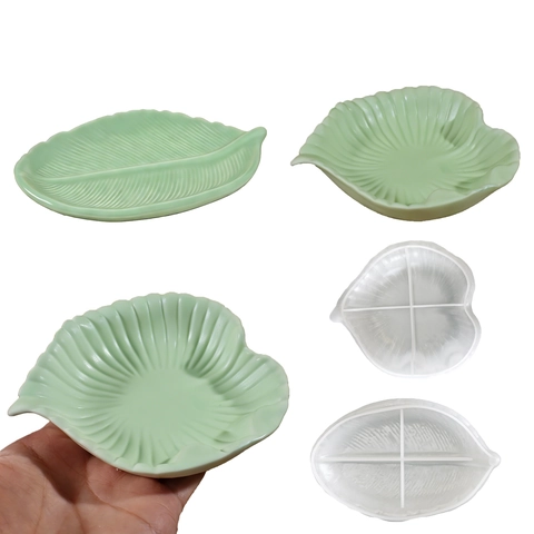 Stampo Silicone Forma Foglia DIY Resina Gesso Piatto Gioielli Forma Conchiglia Texture Vena Realistica Strumento