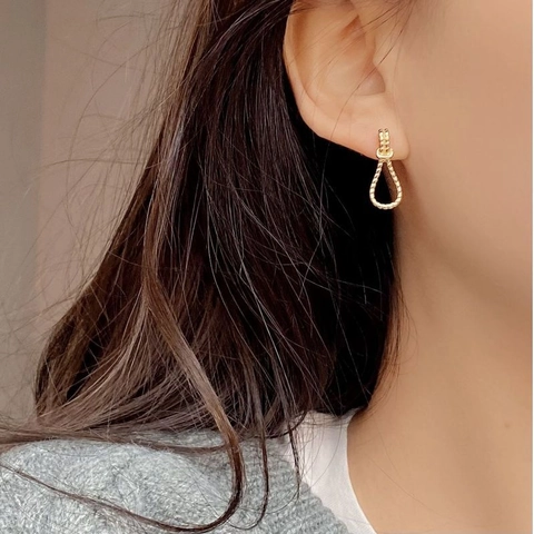 925 Sterlingsilber Seil Knoten Ohrstecker Für Damen Koreanischen Stil Luxus Twist Gold Silber Plattiert Elegant Schmuck