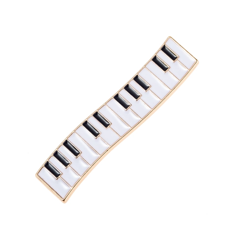 Pinza Para El Pelo Teclado De Piano Esmalte Aleación Tema Música Teclas Negro Blanco Pasador Accesorio Mujeres