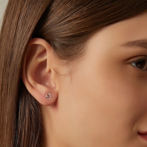 Orecchini a Bottone Geometrici Torti in Argento Sterling 925 Minimalisti per Donna Piccoli Accessori Moda Gioielli Tondi Irregolari