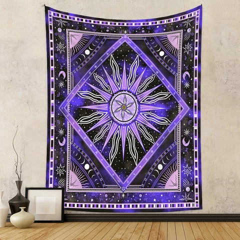 Arazzo Da Parete Boemo Sole E Luna Poliestere Astrologia Zodiaco Tessuto Mistico Per Arredo Camera Da Letto Soggiorno