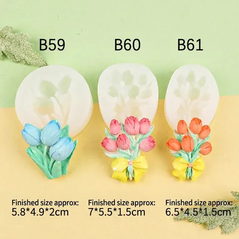 Tulp Lelietje Van Dalen Siliconen Mal DIY Boeket Ontwerp Voor Fondant Cake Chocolade Hars Zeep Ambacht