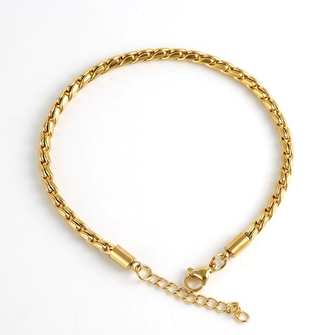 Stainless Steel Egg S-link Chain Bracelet Gold Plated Hip Hop Minimalist Trendy Jewelry For Men Women
