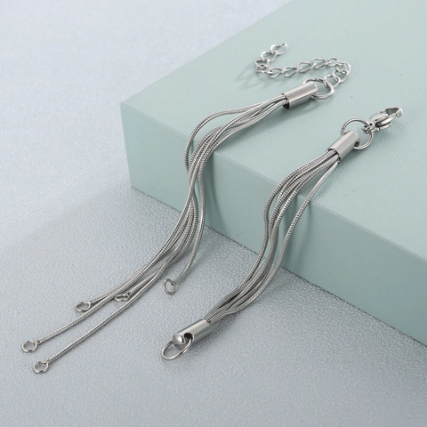 Extensión De Cierre De Langosta Con Cadena De Serpiente De Varias Hebras De Acero Inoxidable Para Accesorios De Joyería DIY