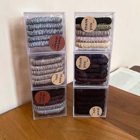Satin Satin Texture Hair Scrunchies Pleated Ponytail Holders High Elasticity Simple Solid Colors Elegant Hair Ties For Women