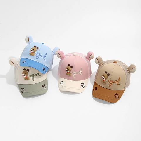 Cappellino Da Baseball Per Bambini Traspirante Cappello Da Sole Cartone Animato Cucciolo Orecchie Di Animali Regolabile