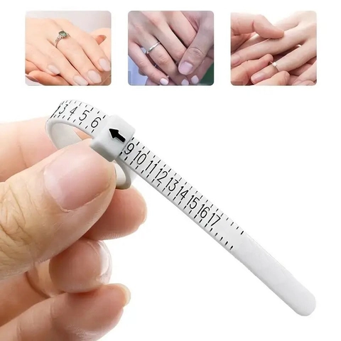 Ring Sizer Finger Measuring Gauge Tool Plastic Reusable Belt Measurement Device Jewelry Sizing Finder For Men Women