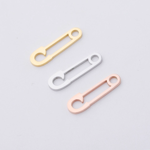 Colgante De Alfiler De Seguridad Minimalista De Acero Inoxidable 304 Pulido Dije De Clip Para Hacer Joyas DIY Tendencia Creativo