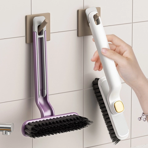 Roterende Spleetborstel Multifunctionele V-Vormige Harde Borstelharen Pincet Schraper Voor Badkamer Keuken Plastic