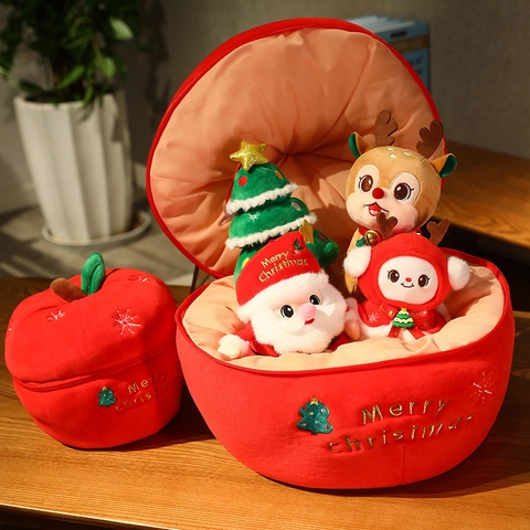 Kerst Knuffel Kerstman Sneeuwpop Rendier Appel Opbergkussen Zacht PP Katoen Gevuld Feestelijk Vakantie Huis Decoratie