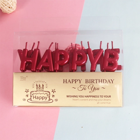 Metallic Happy Birthday Letter Candles Paraffin Cake Toppers For Birthday Party Celebration Decoration