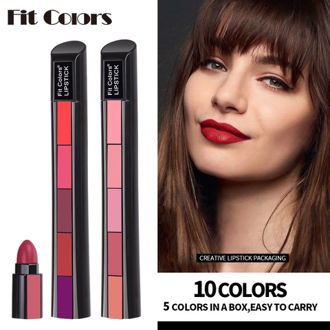 Rossetto Opaco Modulare Finitura Vellutata Lunga Durata Impermeabile Portatile Trucco Labbra Alta Pigmentazione